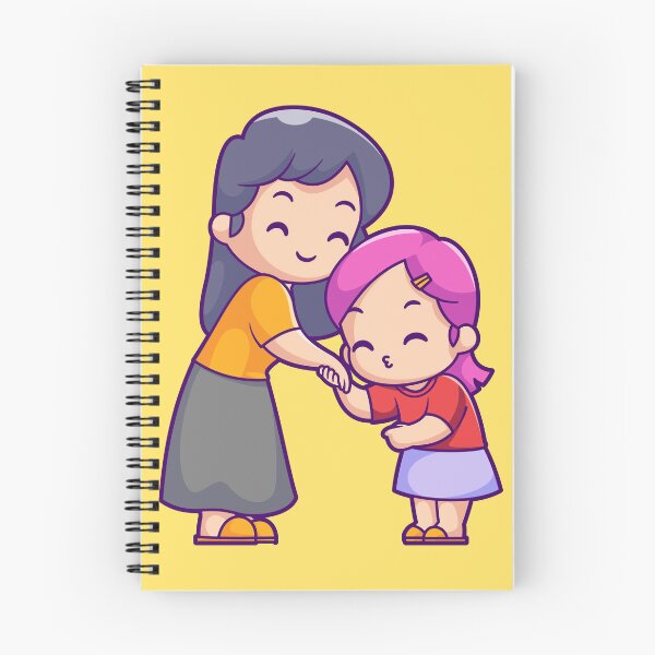 Item preview, Cute Daughter Showing Respect to Mother Cartoon Vector Icon designed and sold by hjian8219.