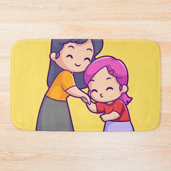 Item preview, Cute Daughter Showing Respect to Mother Cartoon Vector Icon designed and sold by hjian8219.