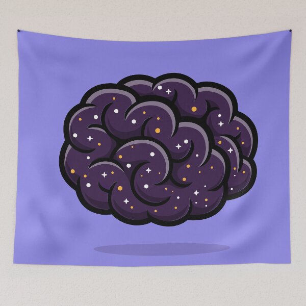 Item preview, Cute Brain Floating in Space Cartoon Vector Icon designed and sold by hjian8219.
