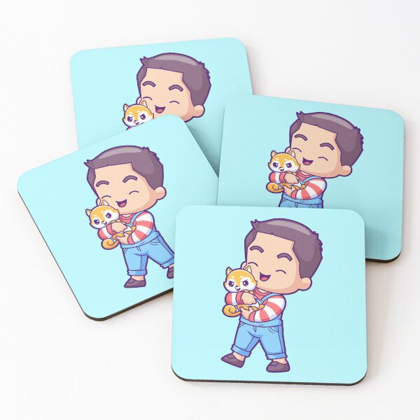 Item preview, Cute Boy Holding Shiba Inu Dog Cartoon Vector Icon designed and sold by hjian8219.