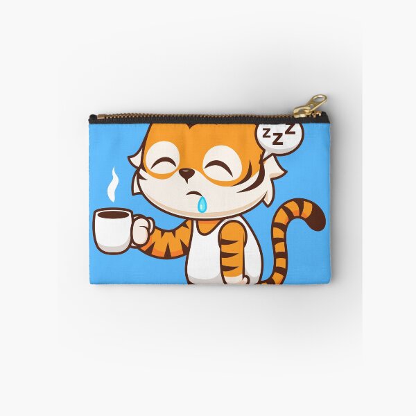 Item preview, Cute Sleepy Tiger Holding Coffee Cartoon Vector Icon designed and sold by hjian8219.
