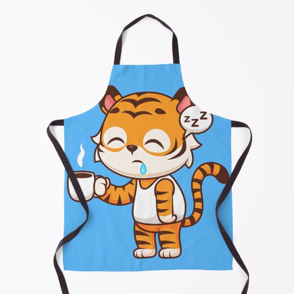 Item preview, Cute Sleepy Tiger Holding Coffee Cartoon Vector Icon designed and sold by hjian8219.