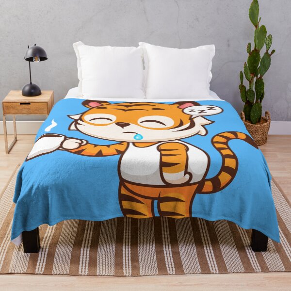 Item preview, Cute Sleepy Tiger Holding Coffee Cartoon Vector Icon designed and sold by hjian8219.