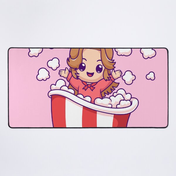 Item preview, Cute Girl with Popcorn Bucket Cartoon Vector Icon designed and sold by hjian8219.