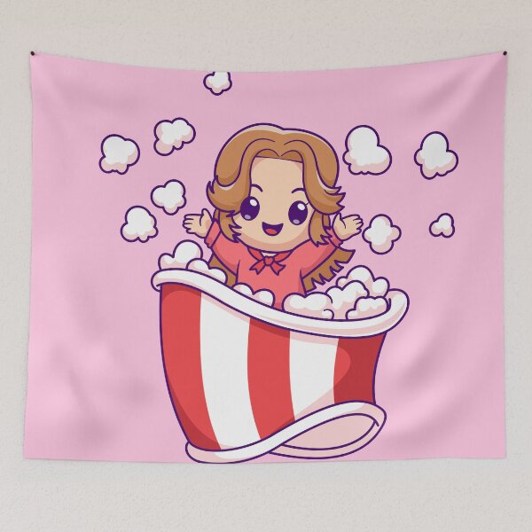 Item preview, Cute Girl with Popcorn Bucket Cartoon Vector Icon designed and sold by hjian8219.