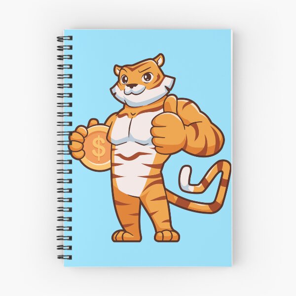 Item preview, Muscular Tiger Holding Gold Coin Cartoon Vector Icon designed and sold by hjian8219.