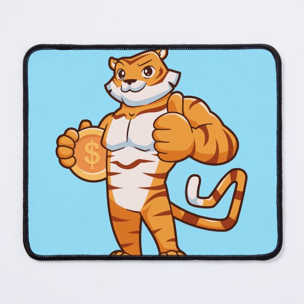 Item preview, Muscular Tiger Holding Gold Coin Cartoon Vector Icon designed and sold by hjian8219.