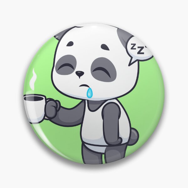 Item preview, Cute Sleepy Panda Holding Coffee Cartoon Vector Icon designed and sold by hjian8219.