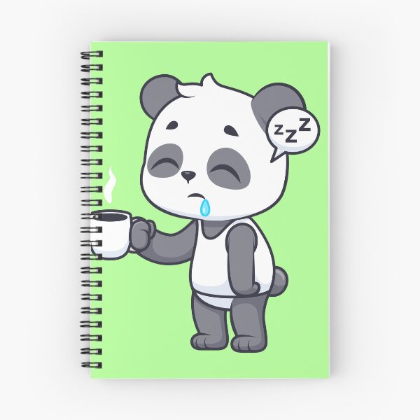 Item preview, Cute Sleepy Panda Holding Coffee Cartoon Vector Icon designed and sold by hjian8219.