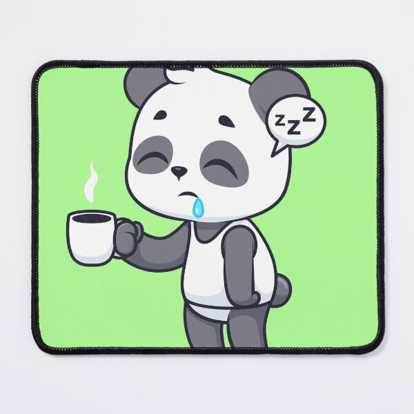 Item preview, Cute Sleepy Panda Holding Coffee Cartoon Vector Icon designed and sold by hjian8219.