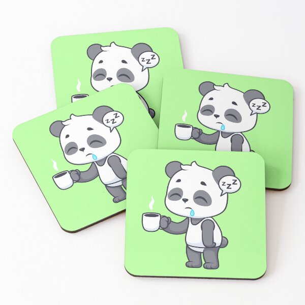 Item preview, Cute Sleepy Panda Holding Coffee Cartoon Vector Icon designed and sold by hjian8219.