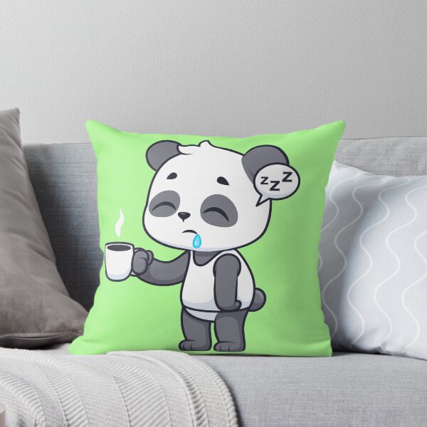 Item preview, Cute Sleepy Panda Holding Coffee Cartoon Vector Icon designed and sold by hjian8219.
