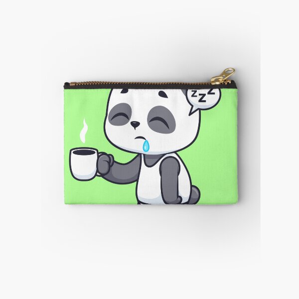 Item preview, Cute Sleepy Panda Holding Coffee Cartoon Vector Icon designed and sold by hjian8219.