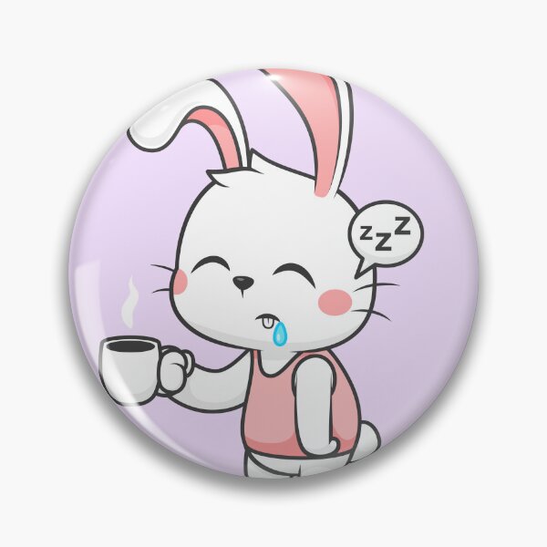 Item preview, Cute Rabbit Sleepy Holding Coffee Cartoon Vector Icon designed and sold by hjian8219.