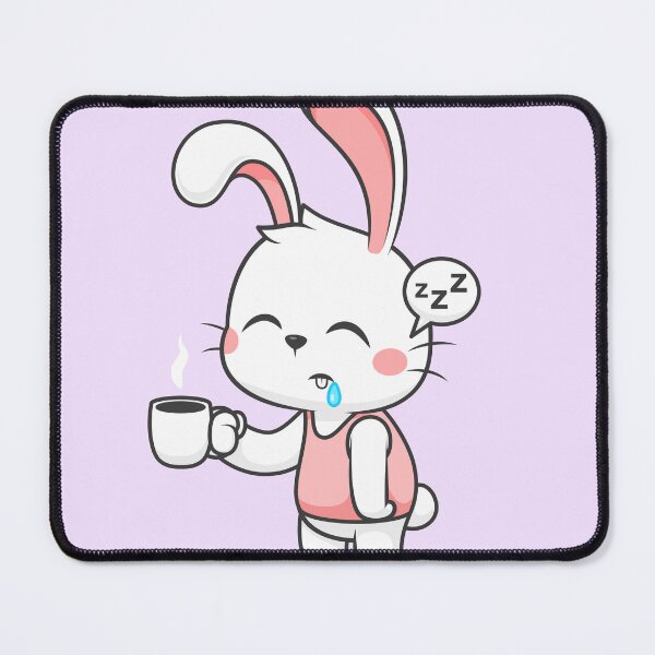 Item preview, Cute Rabbit Sleepy Holding Coffee Cartoon Vector Icon designed and sold by hjian8219.