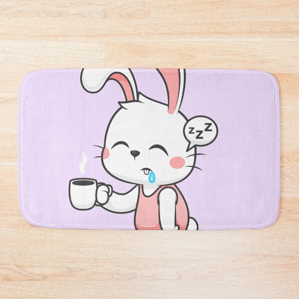 Item preview, Cute Rabbit Sleepy Holding Coffee Cartoon Vector Icon designed and sold by hjian8219.