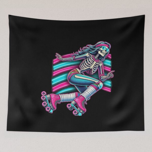 Item preview, Retro 80's Skeleton Roller Derby Skater | Neon Punk Rock Style designed and sold by litchick1977.