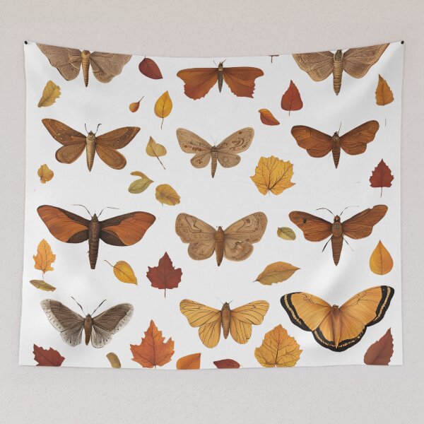 Item preview, Cottagecore style autumn moths  designed and sold by Invisible-Cult.