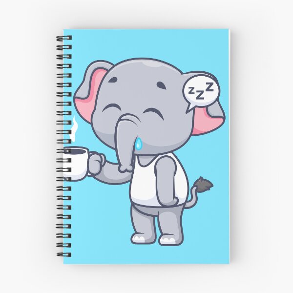 Item preview, Cute Sleepy Elephant Holding Coffee Cartoon Vector Icon designed and sold by hjian8219.