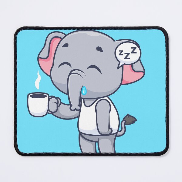Item preview, Cute Sleepy Elephant Holding Coffee Cartoon Vector Icon designed and sold by hjian8219.
