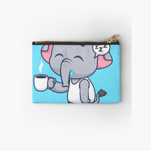 Item preview, Cute Sleepy Elephant Holding Coffee Cartoon Vector Icon designed and sold by hjian8219.