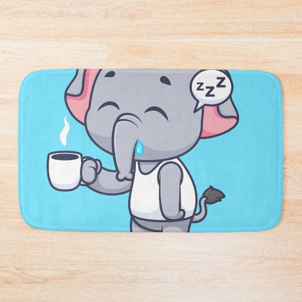 Item preview, Cute Sleepy Elephant Holding Coffee Cartoon Vector Icon designed and sold by hjian8219.