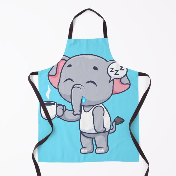 Item preview, Cute Sleepy Elephant Holding Coffee Cartoon Vector Icon designed and sold by hjian8219.