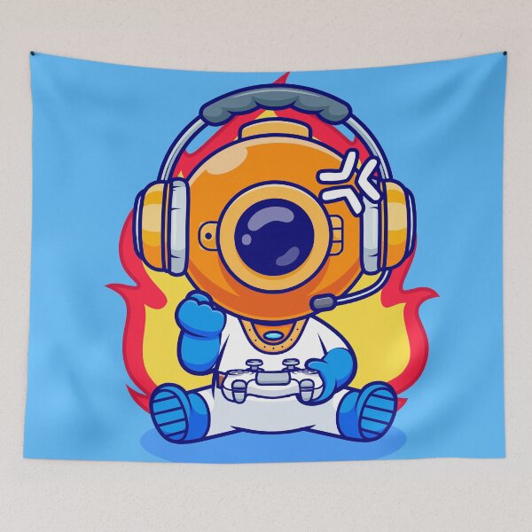 Item preview, Cute Angry Diver Gaming Cartoon Vector Icon designed and sold by hjian8219.