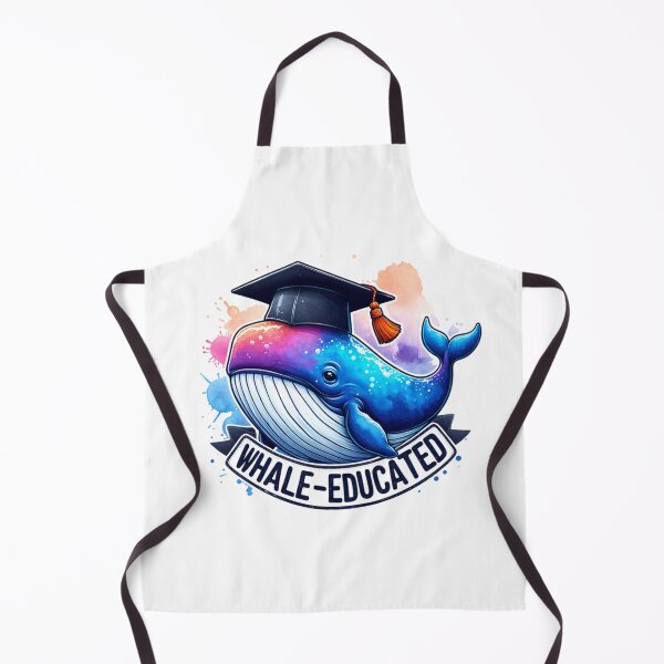Artikelvorschau, Gut ausgebildet "Whale-Educated" - Süßes lustiges Abschlussgeschenk, hochgebildet, Bachelor, Phd, Master - Aquarelldesign entworfen und verkauft von Fun-N-Cool-Tees.