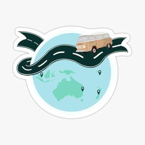 Item preview, Road trip campervan map Sticker  designed and sold by hollyillustrate.