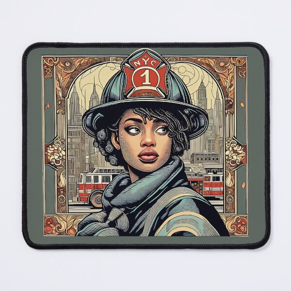 Item preview, Woman Firefighter - Art Nouveau designed and sold by deusrex007.