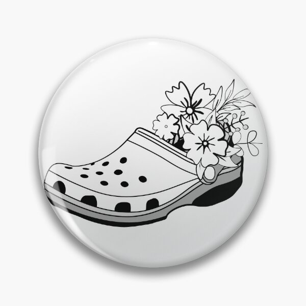 Item preview, B&W Walking On Flowers, Crocs designed and sold by Here-We-Go.