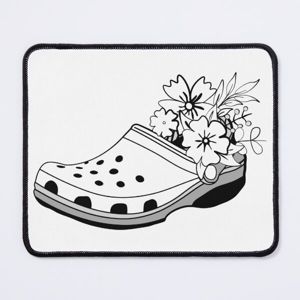 Item preview, B&W Walking On Flowers, Crocs designed and sold by Here-We-Go.