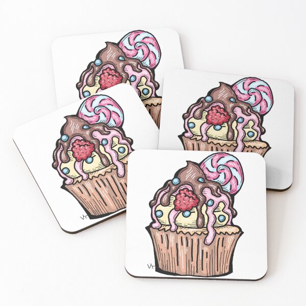Item preview, Sweet tasty dessert cupcake with cream and deco designed and sold by RukkiZukkiArt.