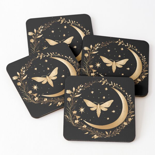 Item preview, Crescent Moon & Moth Print designed and sold by Invisible-Cult.