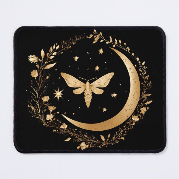 Item preview, Crescent Moon & Moth Print designed and sold by Invisible-Cult.