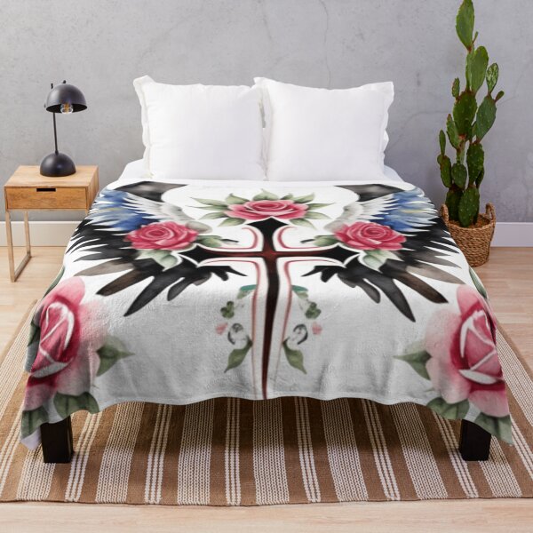 Item preview, Winged floral cross designed and sold by Roxburylane.