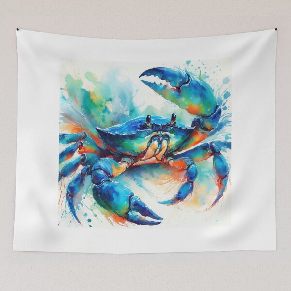 Item preview, Abstract Watercolors Crab Design Nautical designed and sold by SeaStarAlex.