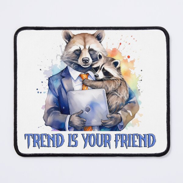Item preview, Raccoon and bear, bear market, forex, trading, trend is your friend, inscription, bearish game designed and sold by Eamornia.