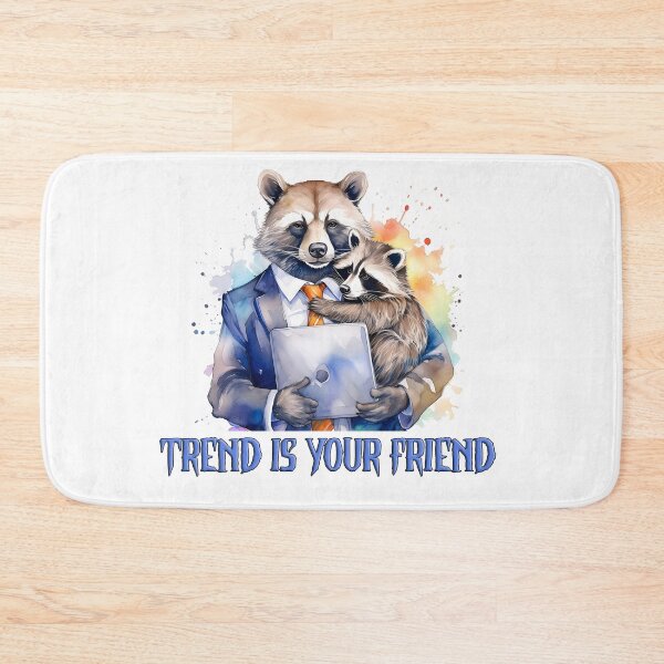 Item preview, Raccoon and bear, bear market, forex, trading, trend is your friend, inscription, bearish game designed and sold by Eamornia.