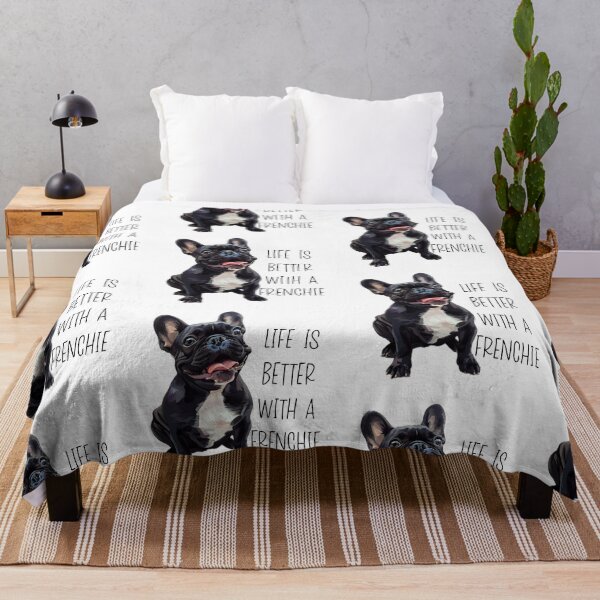 Item preview, Life is better with a Frenchie dog ,  French bulldog quote,  and paw prints designed and sold by Inktown.