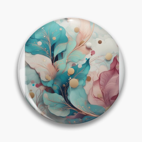 Item preview, Abstract neutral colours leafy pattern pink pastel, teal feathery textures designed and sold by navitalidesign.