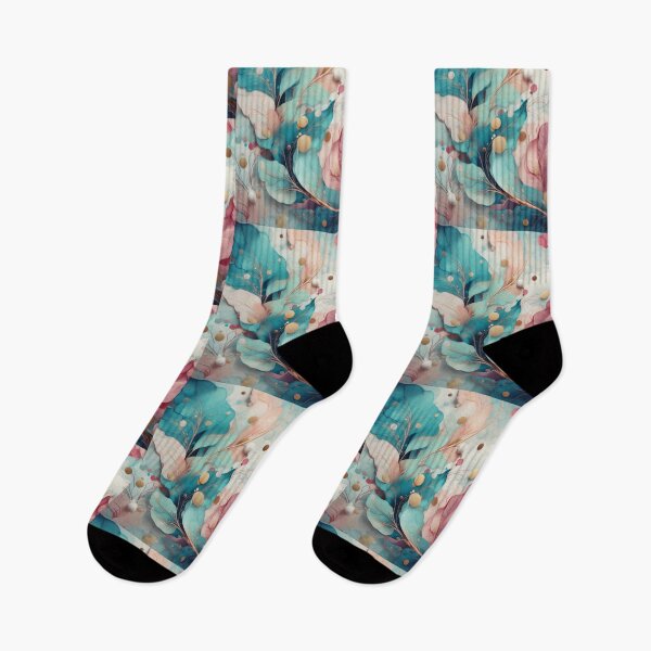 Item preview, Abstract neutral colours leafy pattern pink pastel, teal feathery textures designed and sold by navitalidesign.