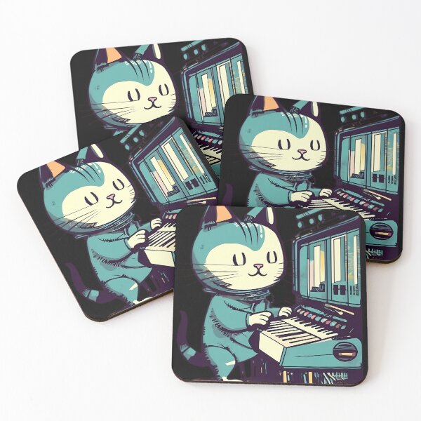 Item preview, Cat synthesizer, cute cat playing musical instrument designed and sold by Merchattack.