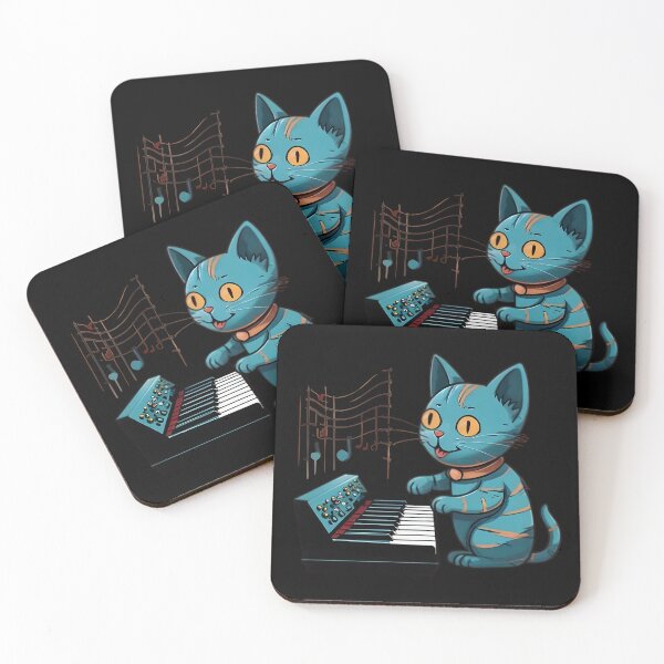 Item preview, Cat synthesizer, cute cat playing musical instrument designed and sold by Merchattack.