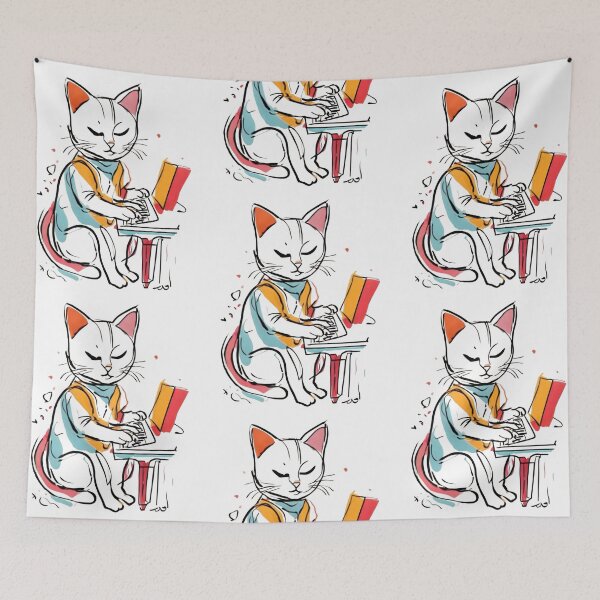 Item preview, Cat synthesizer, cute cat playing musical instrument designed and sold by Merchattack.