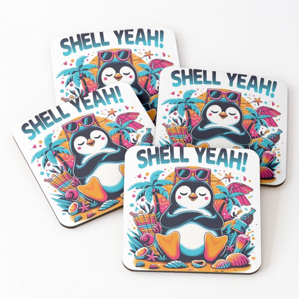 Item preview, SHELL YEAH, CUTE PENGUIN SUMMER VIBES designed and sold by Pixel Perfect.