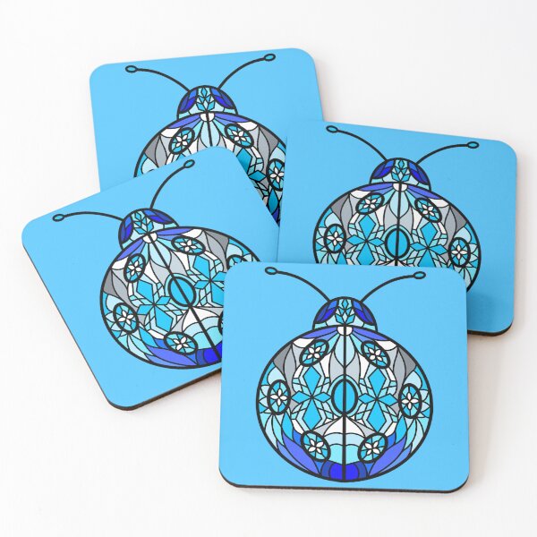 Item preview, Stained Glass Winter Crystal Ladybug designed and sold by Chiaroscuro-Art.