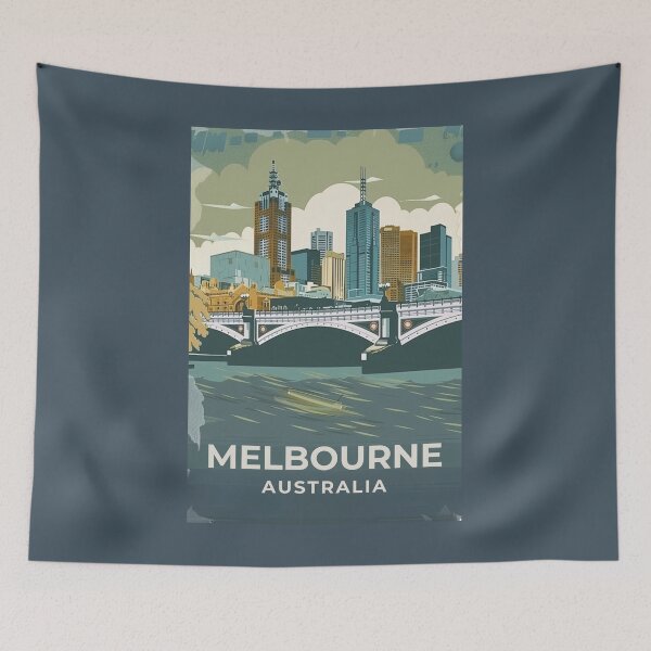 Item preview, A Vintage Travel Art of Melbourne - Australia  designed and sold by GoodOldVintage.
