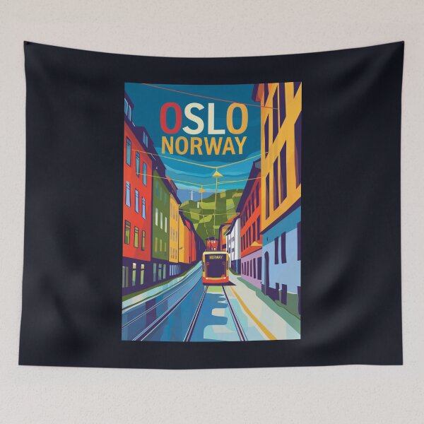 Item preview, A Vintage Travel Art of Oslo - Norway  designed and sold by GoodOldVintage.